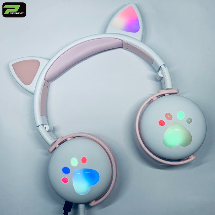 Tai Nghe Chụp Tai, Tai Nghe Bluetooth Tai Mèo BK1 Đèn LED Đổi Màu Âm Thanh Cực Hay | BigBuy360 - bigbuy360.vn