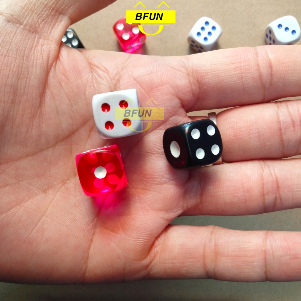 Combo 3 Viên Xúc Xắc Xí Ngầu Nhựa 13 Ly Loại Tốt, Xúc Xắc Xí Ngầu Đỏ Trong 6 Mặt Chơi Cá Ngựa - Đồ Chơi Trẻ Em Bfun
