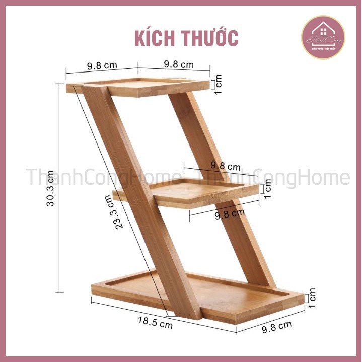 Kệ Gỗ MINI Để Chai Lọ Gia Vị, Kệ Để Sen Đá