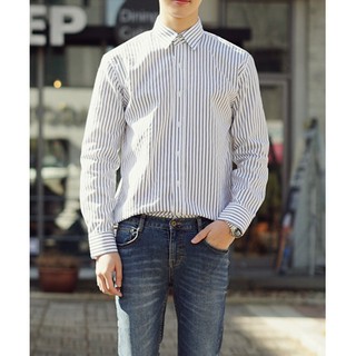 Áo sơ mi nam công sở dài tay kẻ sọc vải cotton