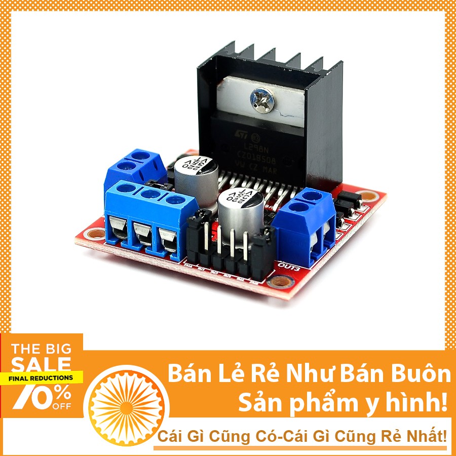 Module Điều Khiển Động Cơ L298 Đỏ | WebRaoVat - webraovat.net.vn