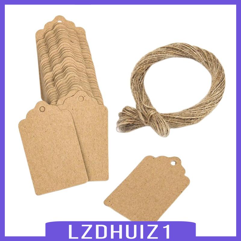 Set 100 Thẻ Giấy Kraft Trơn Ghi Tên Cho Hành Lý / Quà Cưới