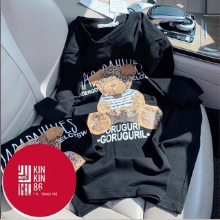 [Hottrend] 👕 Áo thun nữ tay ngắn form rộng in hình gấu xinh xắn dưới 65kg mặc vừa