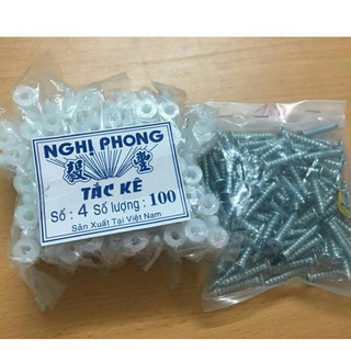 Bộ 20 Tắc Kê Nhựa 3.5cm + 20 Vít 5x30mm