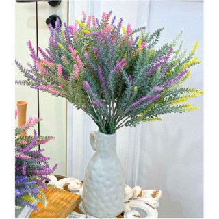 HOA OẢI HƯƠNG LAVENDER giả phủ phấn 5 nhánh 25 bông màu sắc trang nhã cực xinh decor nhà cửa, sự kiện, chụp ảnh