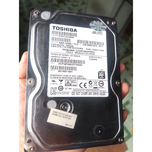 Ổ cứng TOSHIBA hdd  500gb . tốc độ đọc cao 7200rpm | BigBuy360 - bigbuy360.vn