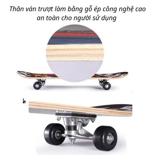 Ván trượt thể thao thi đấu bằng gỗ cỡ lớn cho bé trai, gái, nam, nữ từ 7 đến 18 tuổi. Ván trượt trẻ em, người lớn XEKO52