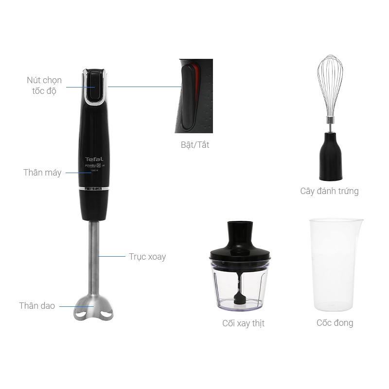 Máy xay sinh tố cầm tay mini Tefal, Máy xay ép trái cây hoa quả tiện lợi cho gia đình - HAPOS