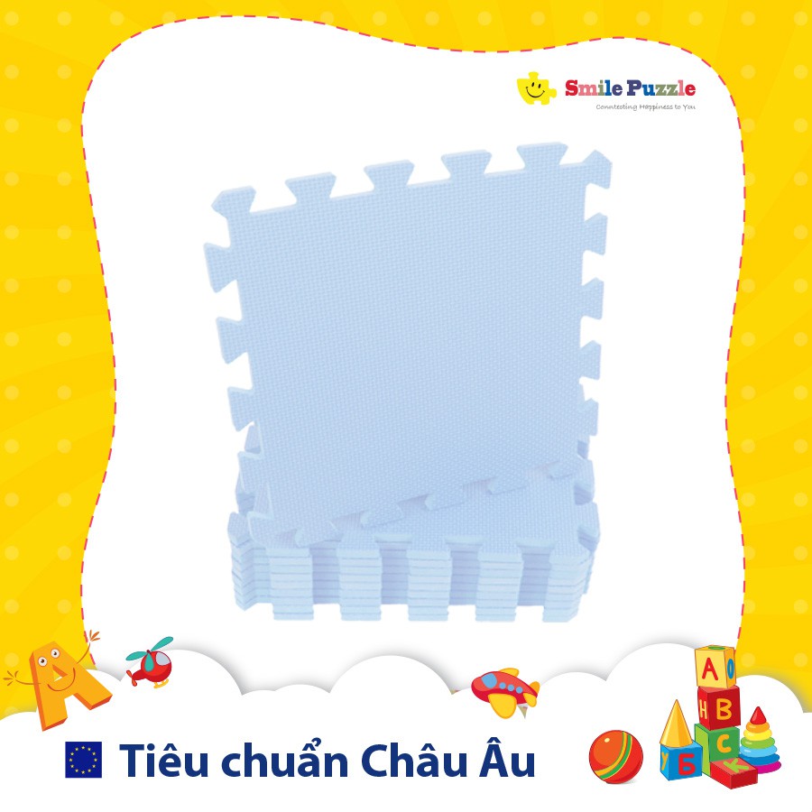 THẢM XỐP CAO CẤP CHO BÉ SMILE PUZZLE KHÔNG MÙI - TIÊU CHUẨN CHÂU ÂU- CHỮ SỐ PASTEL + ĐƠN MÀU PASTEL