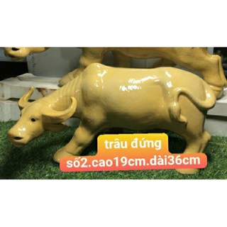 Tượng Trâu vàng gốm Bát Tràng