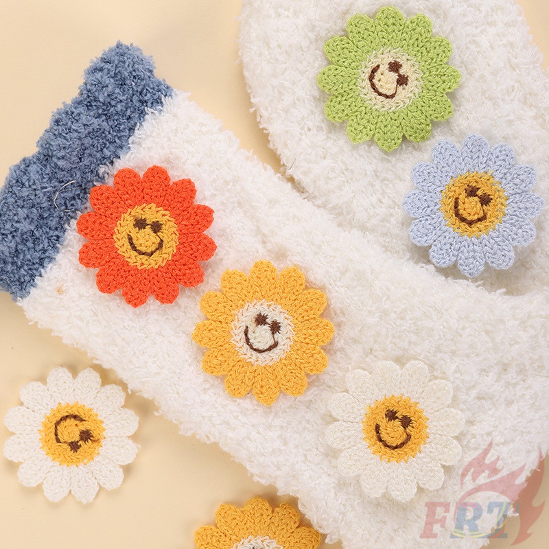 ✿ Miếng Dán Dệt Kim Hình Hoa Hướng Dương Dễ Thương ✿ 1 Huy Hiệu May Quần Áo DIY