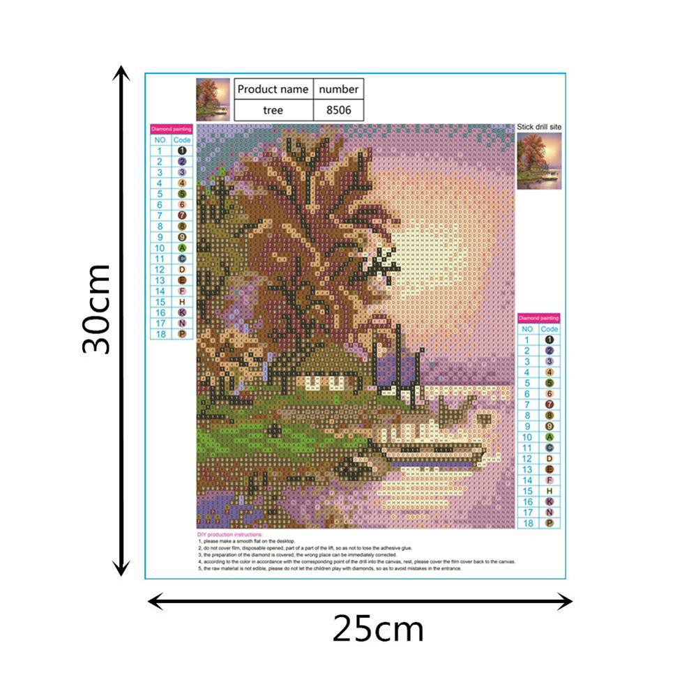 DIY Full Drill Diamond Painting Embroidery Kits Riverside Tree Cross Stitch