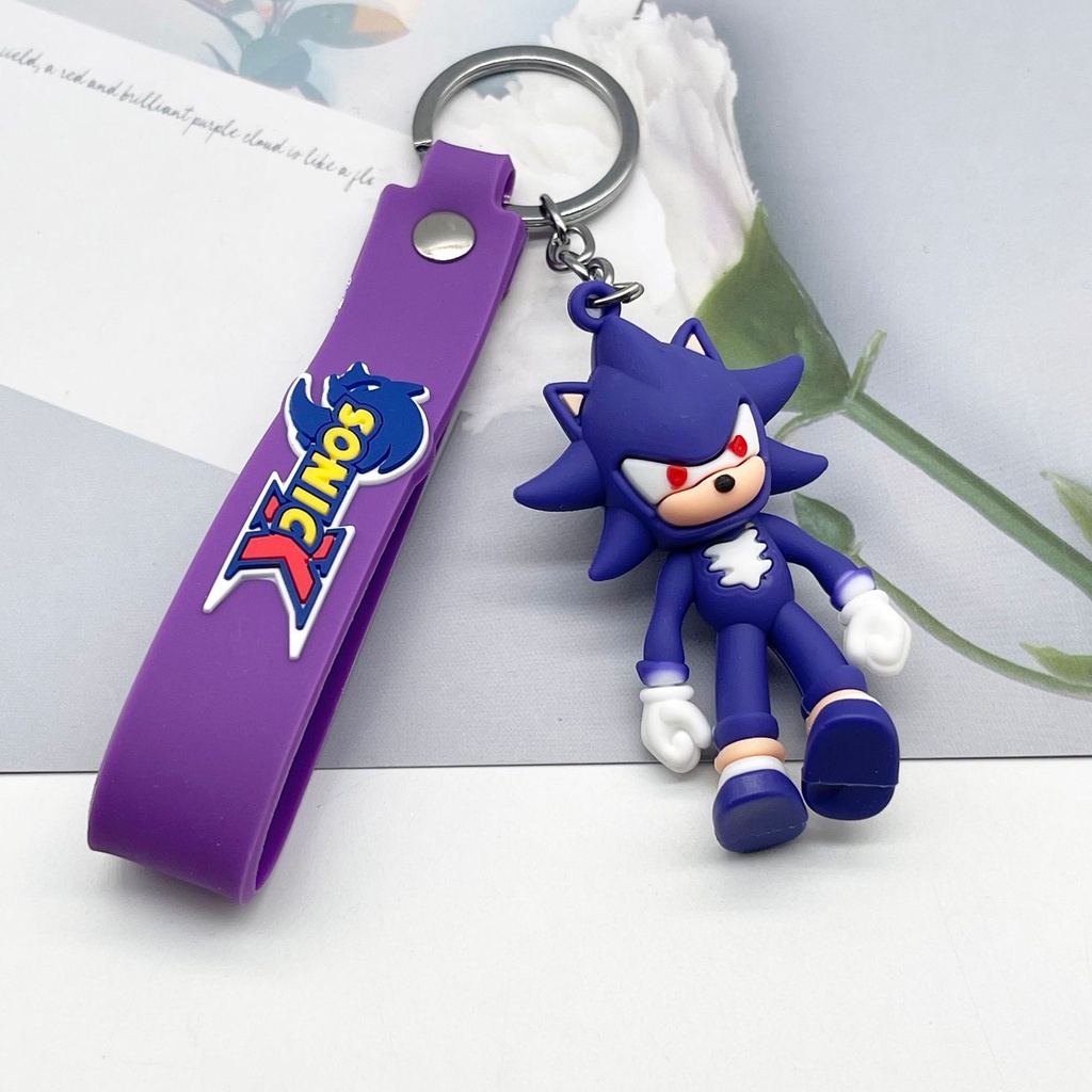 Móc Khóa Silicon Hình Nhím Sonic Hoạt Hình Tùy Chỉnh Cho Cặp Đôi