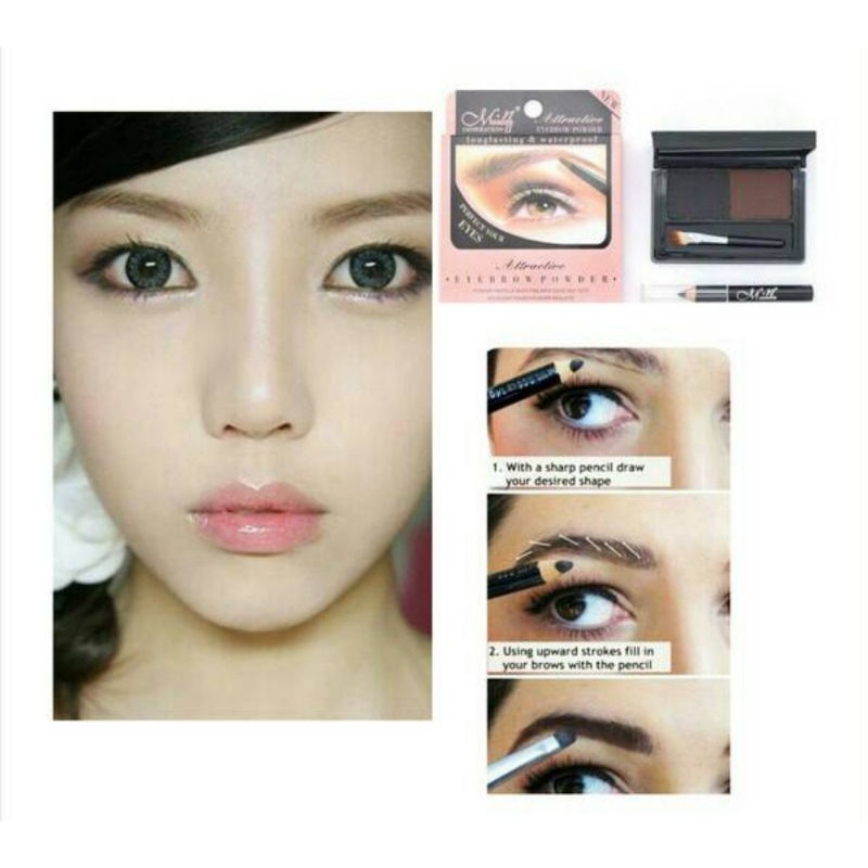 (hàng Mới Về) Bộ Phấn Vẽ Lông Mày + Kẻ Mắt 2 Trong 1 Menow | BigBuy360 - bigbuy360.vn