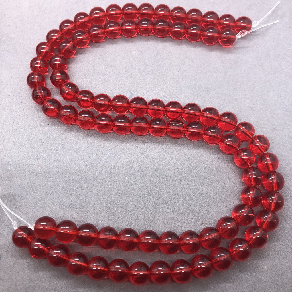 Chuỗi hạt đá thạch anh màu đỏ 4-12mm tự làm vòng tay thủ công thời trang