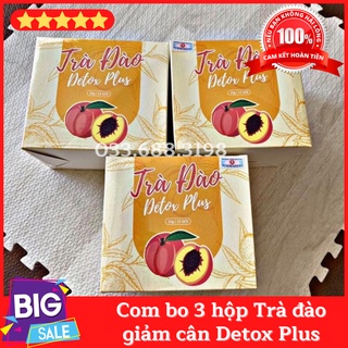 3 hộp trà đào Detox Plus 🔸 LOẠI TỐT 🔸 trà giảm cân đốt cháy nhiều calo hỗ trợ quá trình giảm cân hiệu quả.