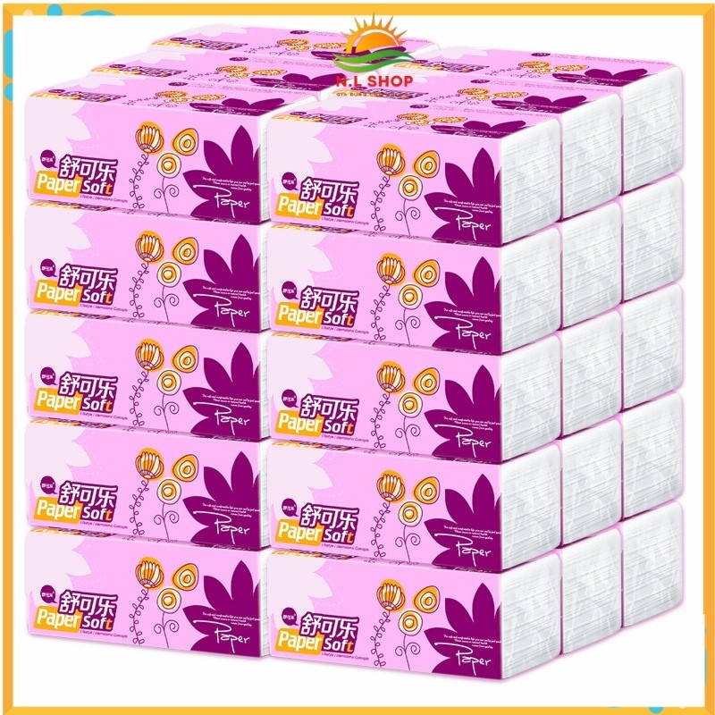 Giấy Ăn Gấu Trúc PAPER SOFT GA38 1 Gói To Siêu Mềm, Không Bụi Vụn, Không Chất Tẩy, 100% Bột Gỗ Nguyên Chất