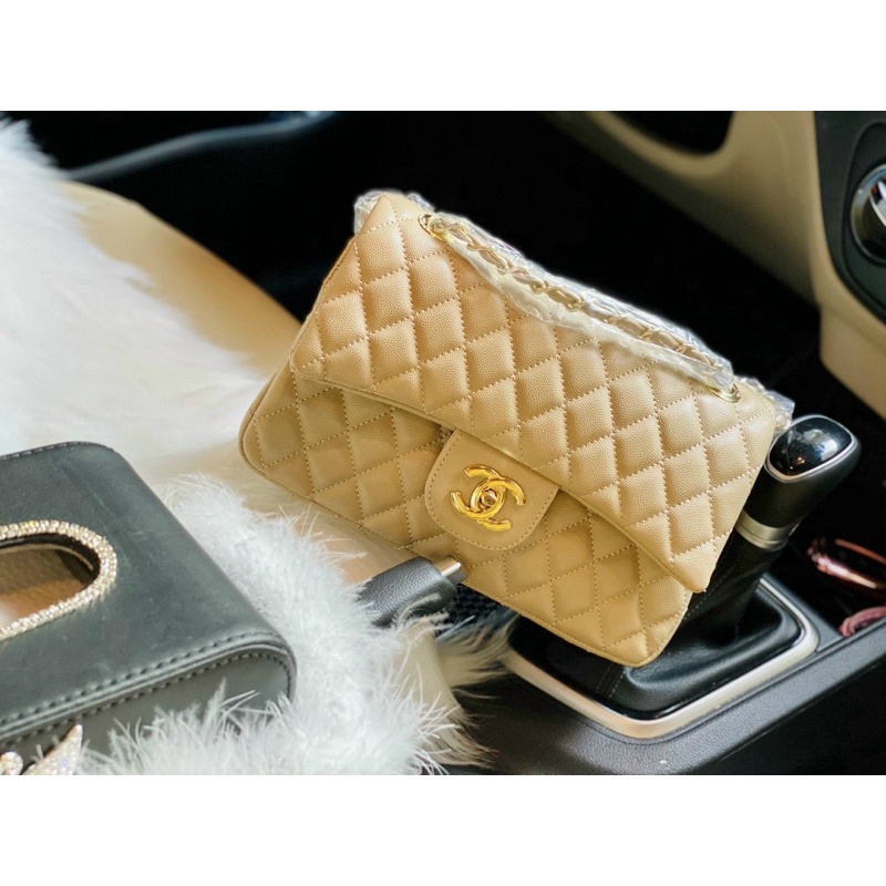 Túi xách cla.sic size 26 trần trám tag vàng tiện lợi