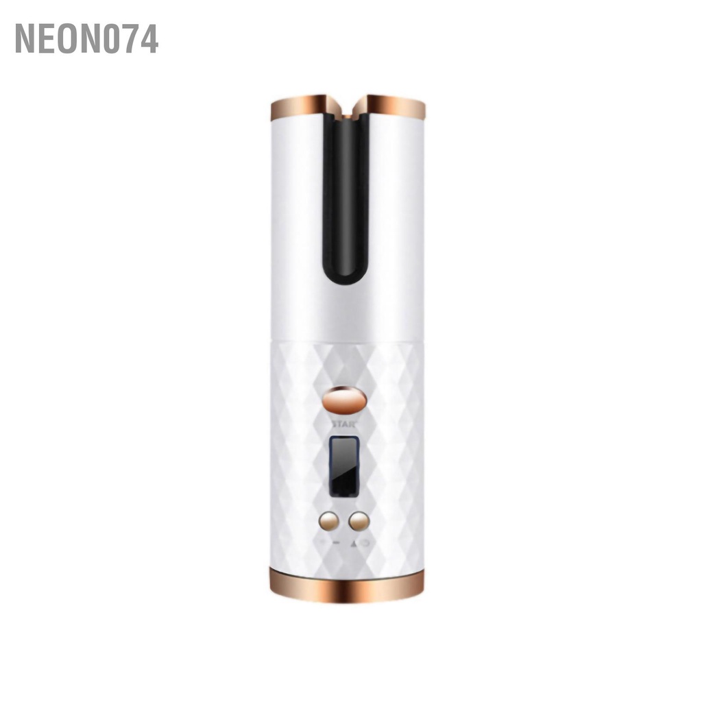Neon074 Máy uốn tóc tự động thông minh không dây - Máy làm xoăn cầm tay mini  , nhỏ gọn Hẹn giờ cài đặt nhiệt độ có thể điều chỉnh Sưởi ấm nhanh sạc lại