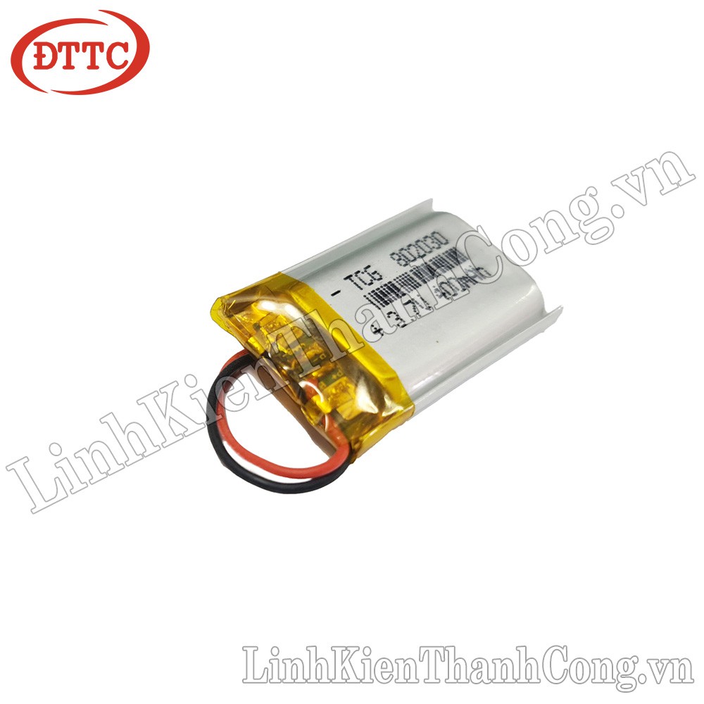 Pin Lipo Polymer 3.7V 400mAh 8x20x30mm (Có Mạch Bảo Vệ)