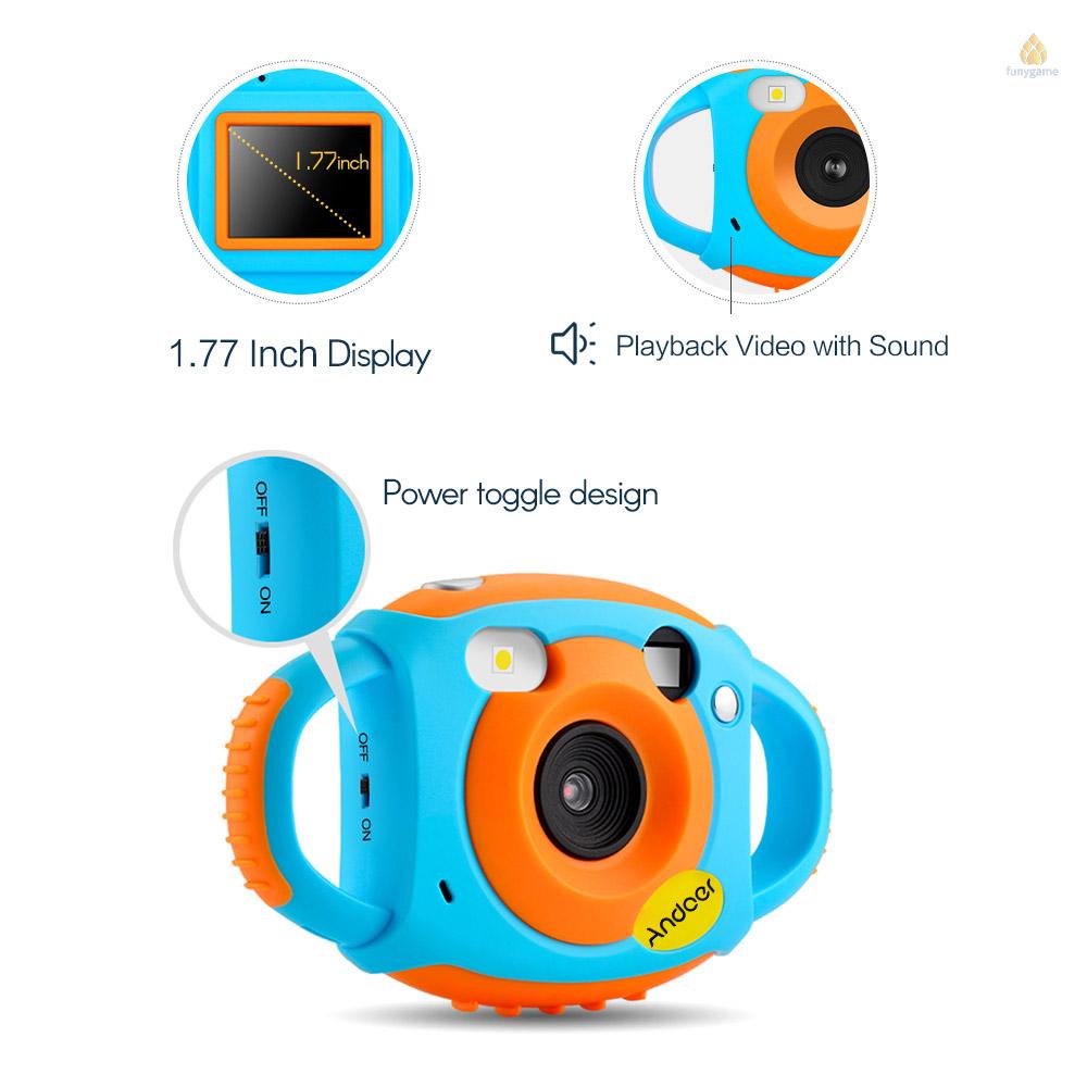 ANDOER Camera hành trình mini màn hình LCD 5MP 1080P HD chống sốc chống rơi vỡ với ống kính hai màu cho bé
 | BigBuy360 - bigbuy360.vn