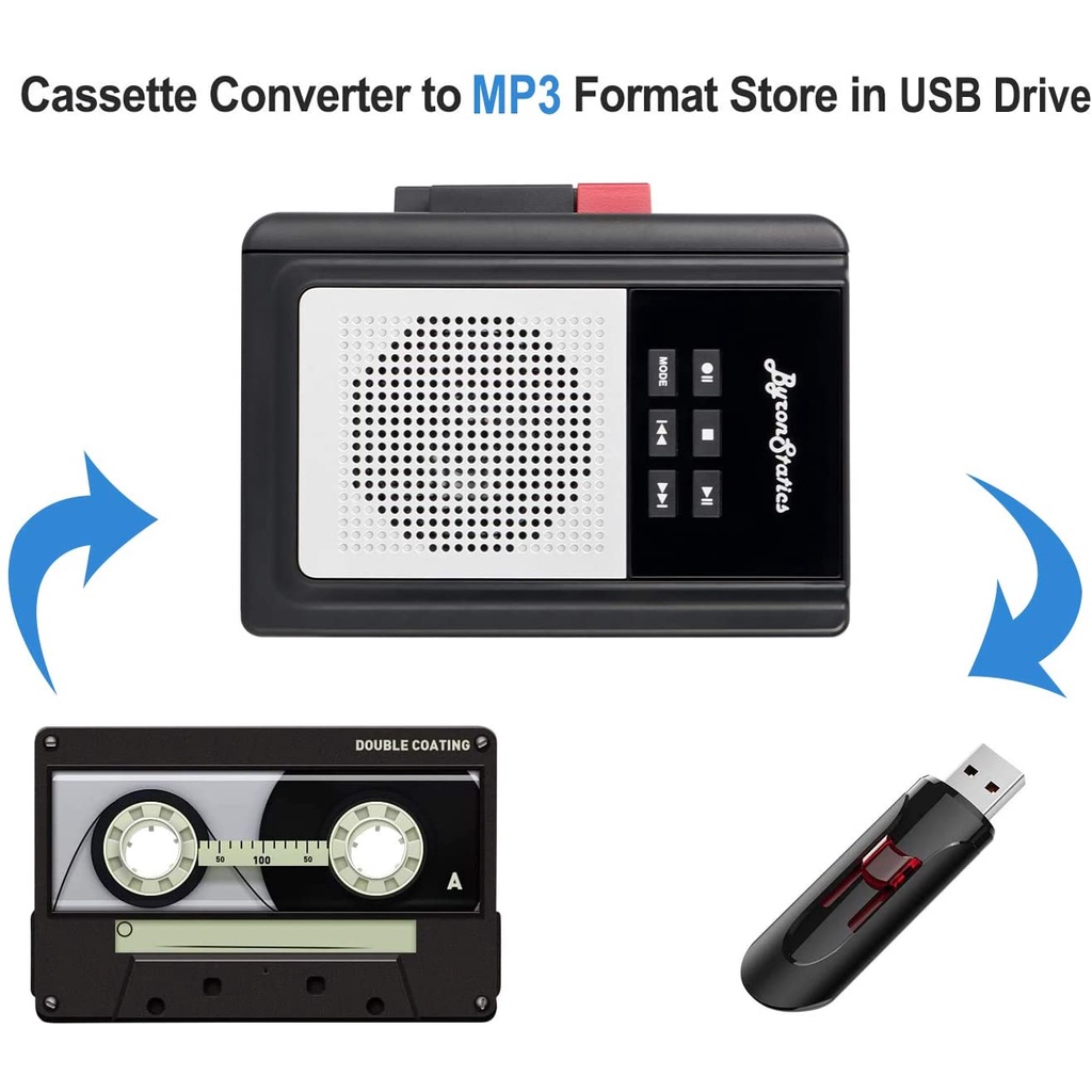 Máy chơi cassette Byron Statics tích hợp chức năng chuyển đổi nhạc từ cassette sang usb