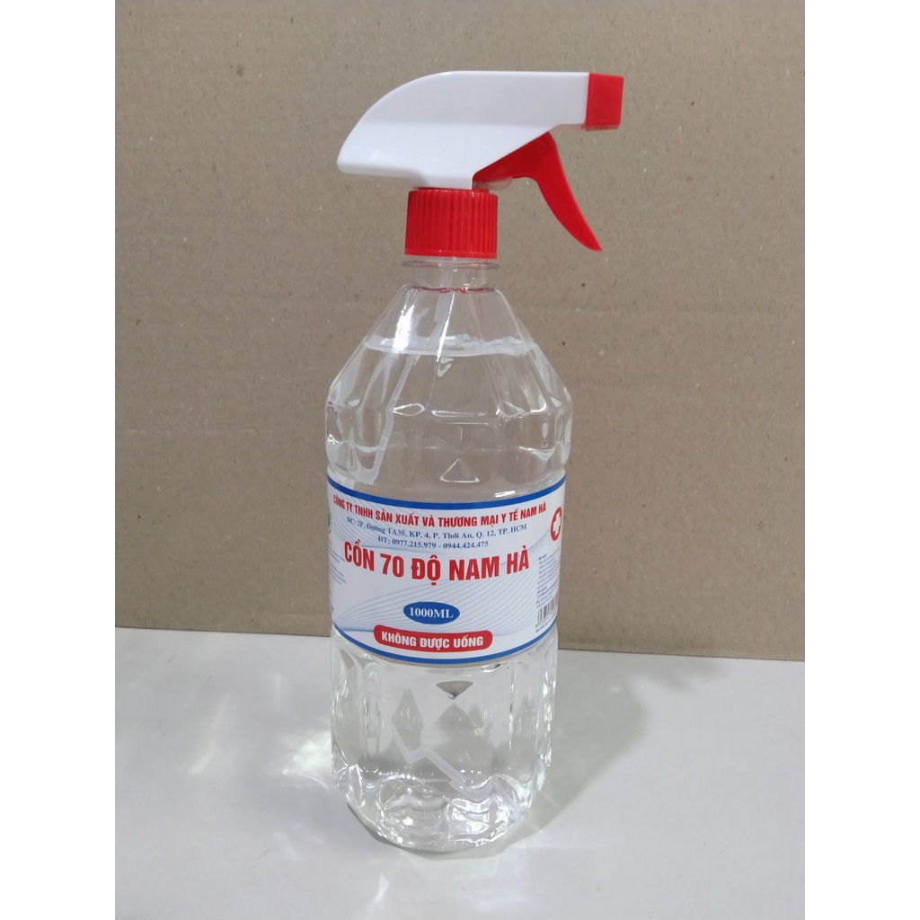 CỒN 70 ĐỘ BIDOPHAR / CỒN NAM HÀ chai 1000ml có vòi sịt