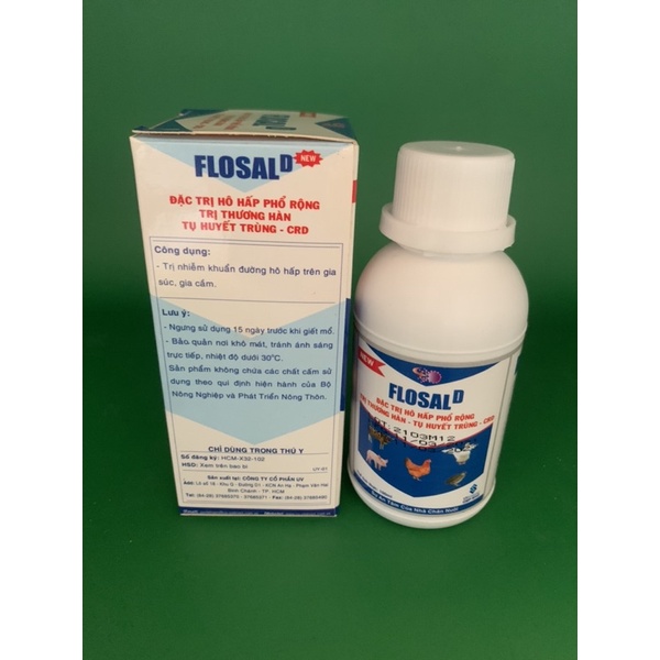 Flosal 100ml - thương hàn, tụ huyết trùng, hen trên gà đá, gia cầm, gia súc