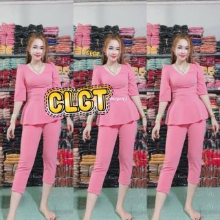 Đồ bộ thun cát hàn quần dài 2 size 40 đến 65kg