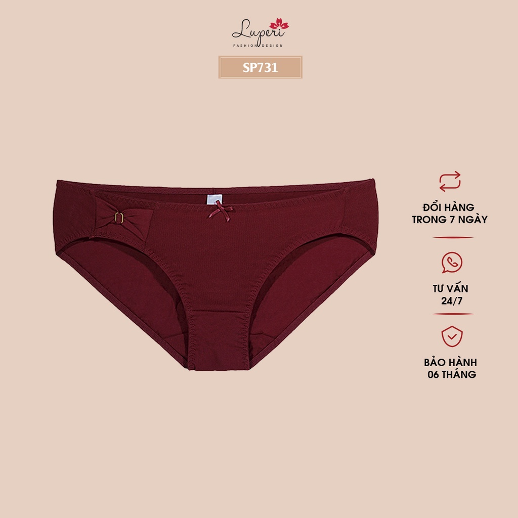 Quần Lót Nữ Cotton Cạp Vừa LUPERI SP731 Dáng Bikini Ren Viền Mông Mềm Mịn Co Giãn Thoáng Mát Chống Lằn Mông