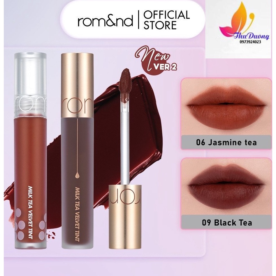 Son Kem Lì Hàn Quốc Mịn Mượt Như Nhung Romand Milk Tea Velvet Tint Ver 2_  4.4g