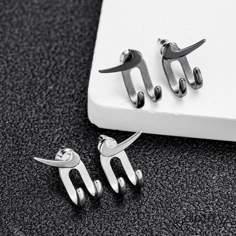 Bông Tai Bạc S925 Móc Đôi Double Hook Trẻ Trung Cá Tính | Khuyên Tai Nữ Trang Sức Bạc Thời Trang