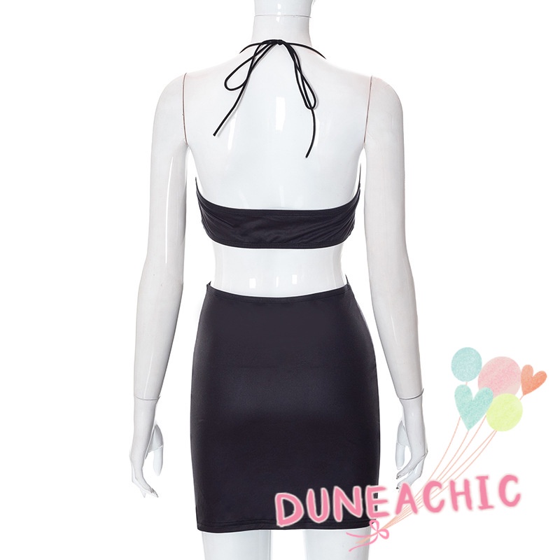 DUNEA Đầm Dây Hở Vai In Họa Tiết Quyến Rũ Cho Nữ