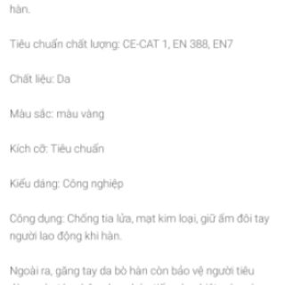 Găng tay da hàn bò