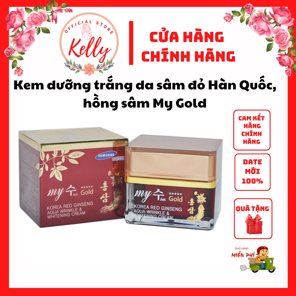 Kem dưỡng trắng da -Kem dưỡng da chiết xuất nhân Sâm Ngày và Đêm My Gold 50ml giúp da căng bóng