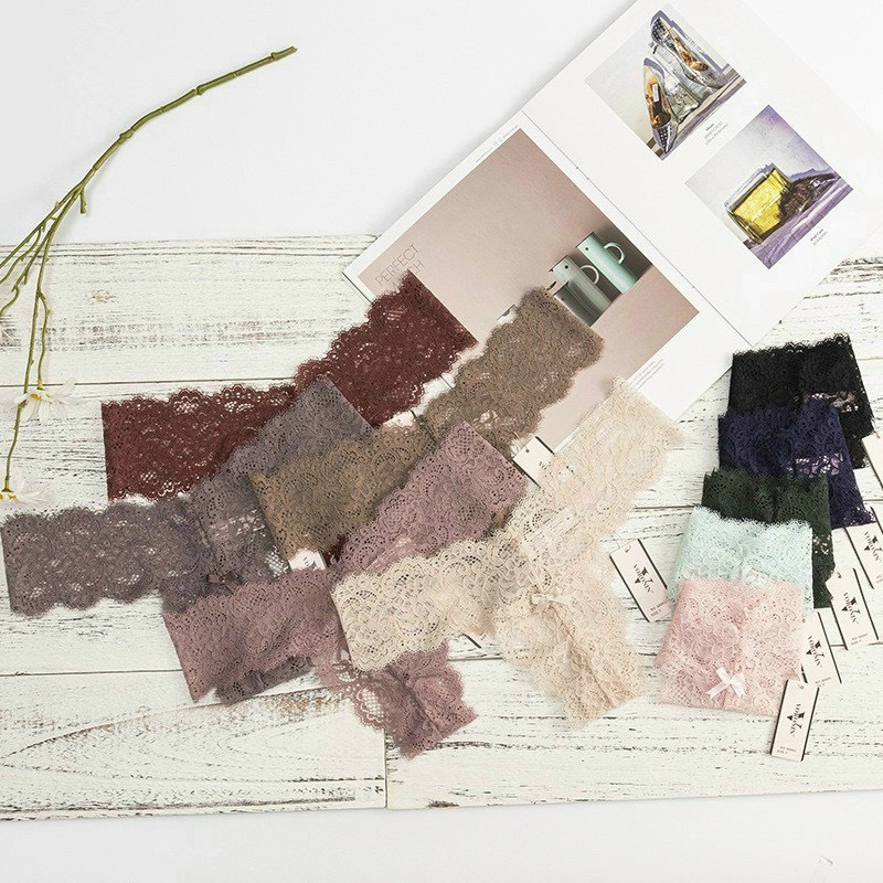 Quần Lót Nữ Ren Đẹp lọt khe chữ V đính nơ nhỏ họa tiết điệu đà quyến rũ mẫu A55