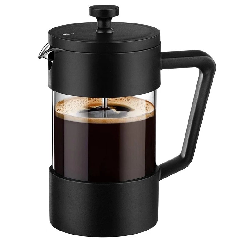 French Press Coffee & Tea Maker 1000ml, Thickened Rust-Free,Black
