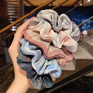 Combo 3 Cột tóc scrunchies sọc ca rô phong cách hàn quốc