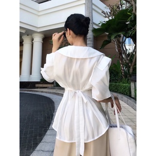 VELLE DESIGN áo sơ mi lụa tơ organza Ellis