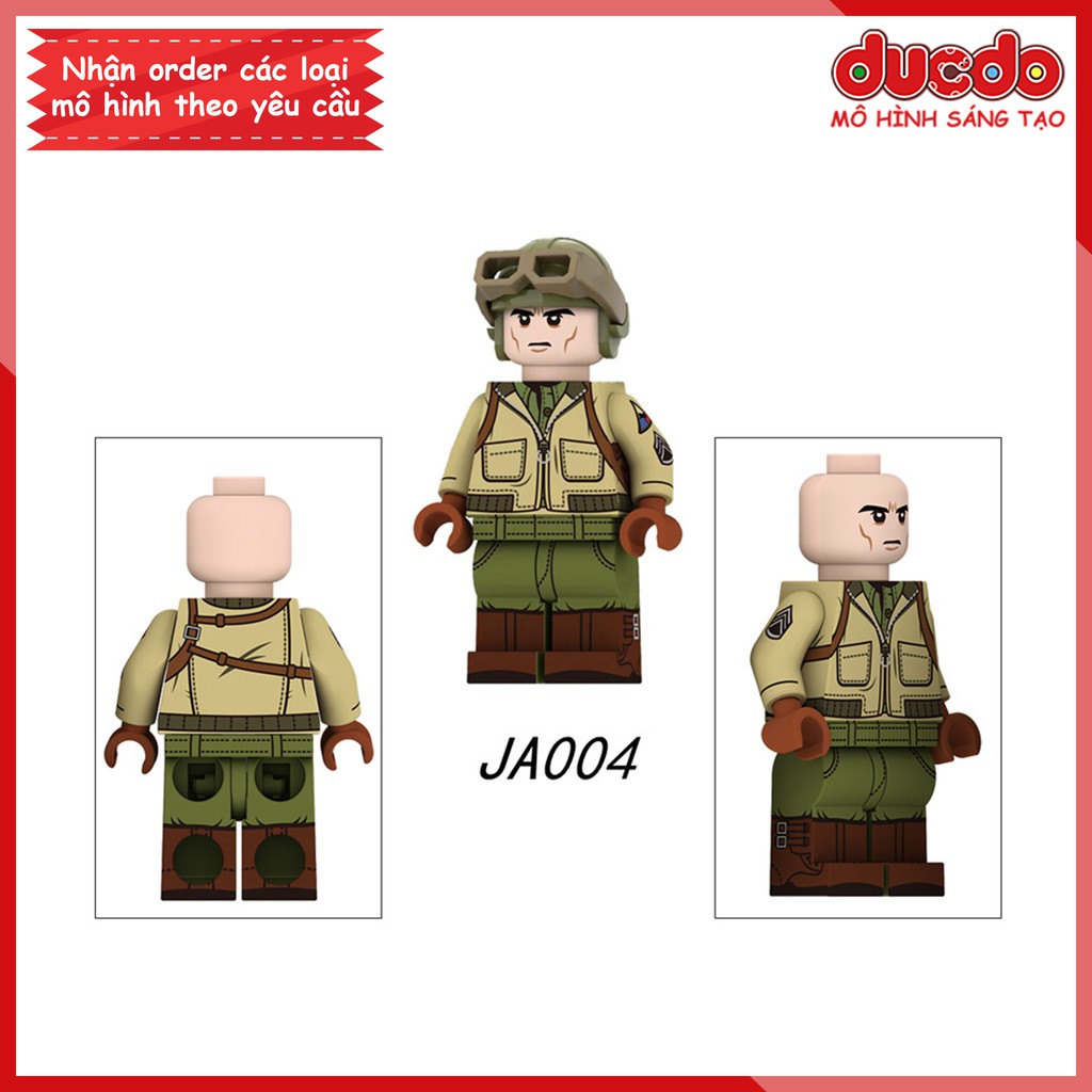 Minifigures chiến binh Army trong chiến tranh thế giới - Đồ chơi Lắp ghép Xếp hình Mô hình Mini WW2 JA003