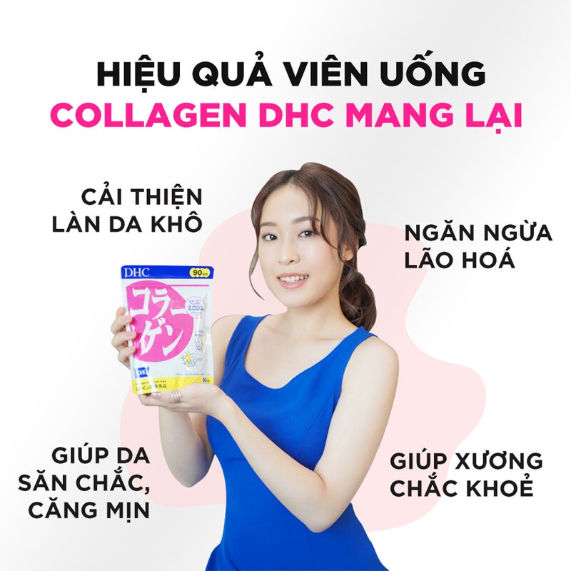 Viên uống DHC Collagen hỗ trợ trẻ hóa da gói 30 ngày 180 viên Nhật Bản JPKOI
