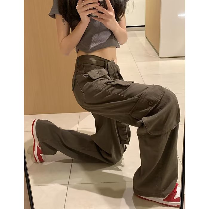 Quần Jean Dài Màu Xám Phong Cách hip hop Thời Trang Mùa Hè Cho Nam Và Nữ