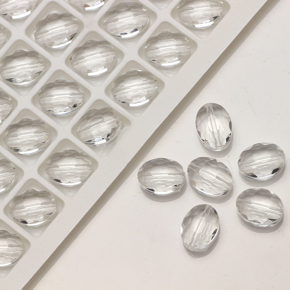 Set 10 hạt pha lê hình mắt 9x12mm làm trang sức thủ công tiện dụng