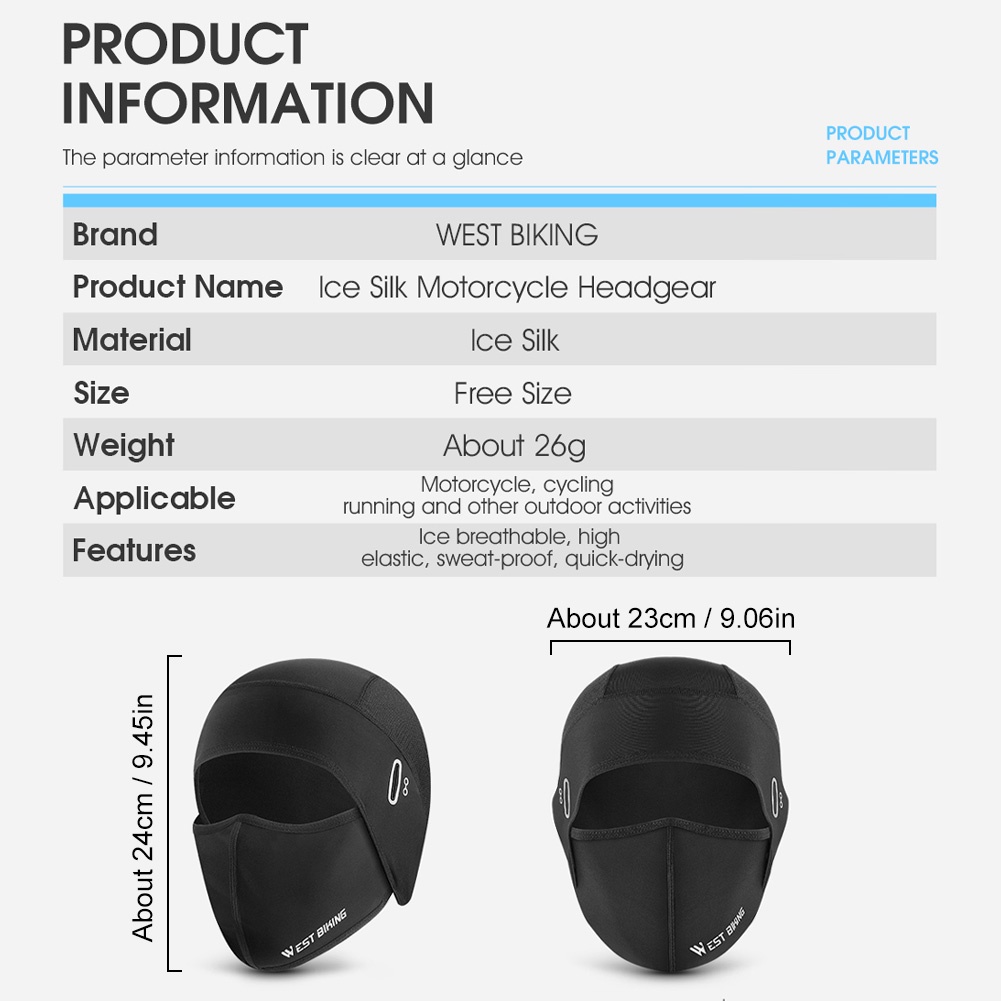 Mũ Trùm Đầu Chất Liệu Lụa Băng Thoáng Khí Thoải Mái Lót Mũ Bảo Hiểm Khi Chạy Xe Máy