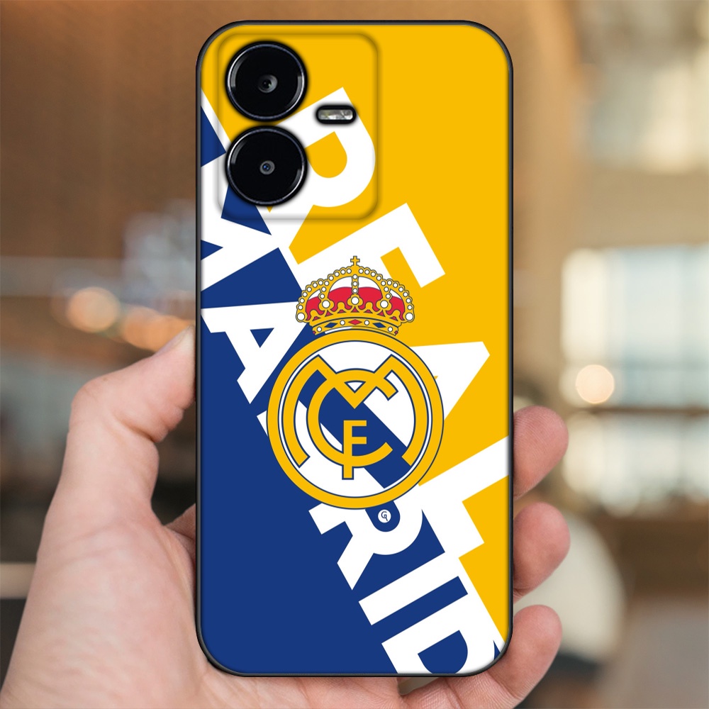 Ốp lưng Vivo Y22s viền đen in hình Real Madrid