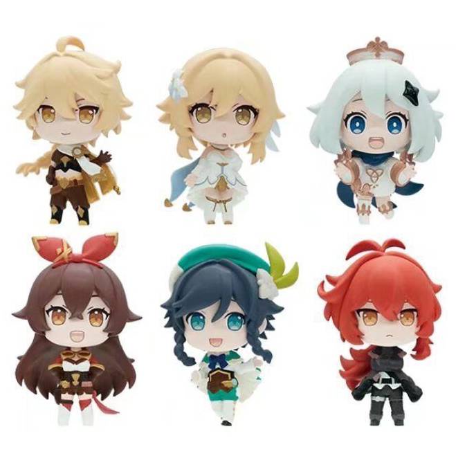 Set 6 Mô Hình Đồ Chơi Nhân Vật Trong Phim Hoạt Hình "FIgure Paimon Diluc Venti"