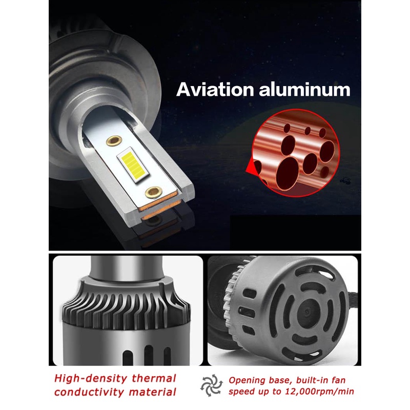 Cặp đèn pha sương mù h4 h1 h7 h8 h9 h11 h16 9005 hb3 9006 hb4 9012 chất lượng cao