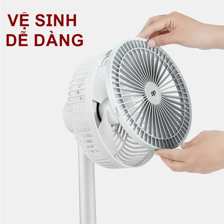 [ Hàng bao đẹp ] Quạt sạc tích điện loại to 5 chế độ có đèn led DP led ( thay pin dễ dàng )