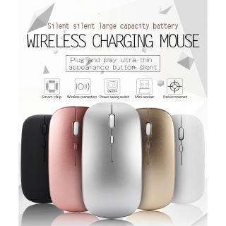 Chuột quang không dây 2.4G siêu mỏng không ồn sạc được cho Notebook