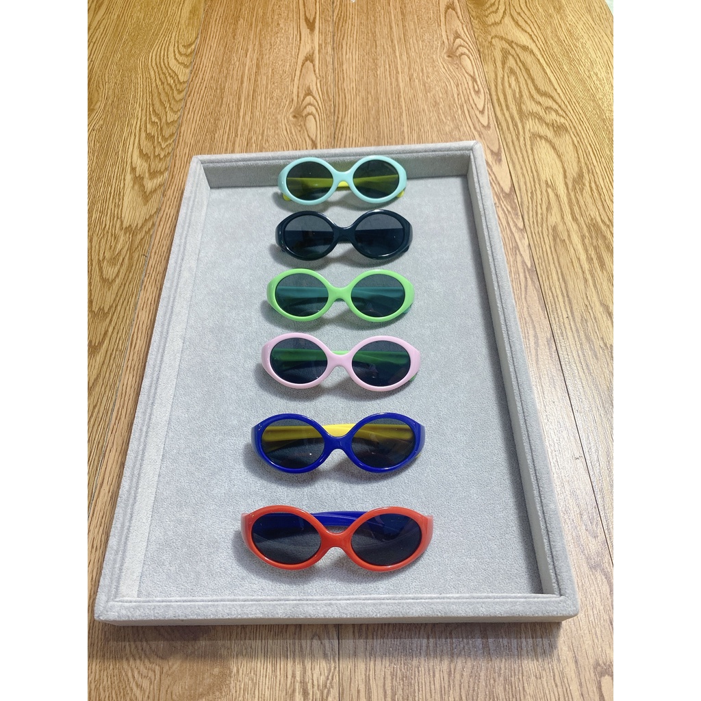 Kính mát trẻ em Jun Secret gọng nhựa, form ôm mặt, tròng đen chống tia UV cao cấp dành cho bé từ 1 đến 3 tuổi JS5822DEN